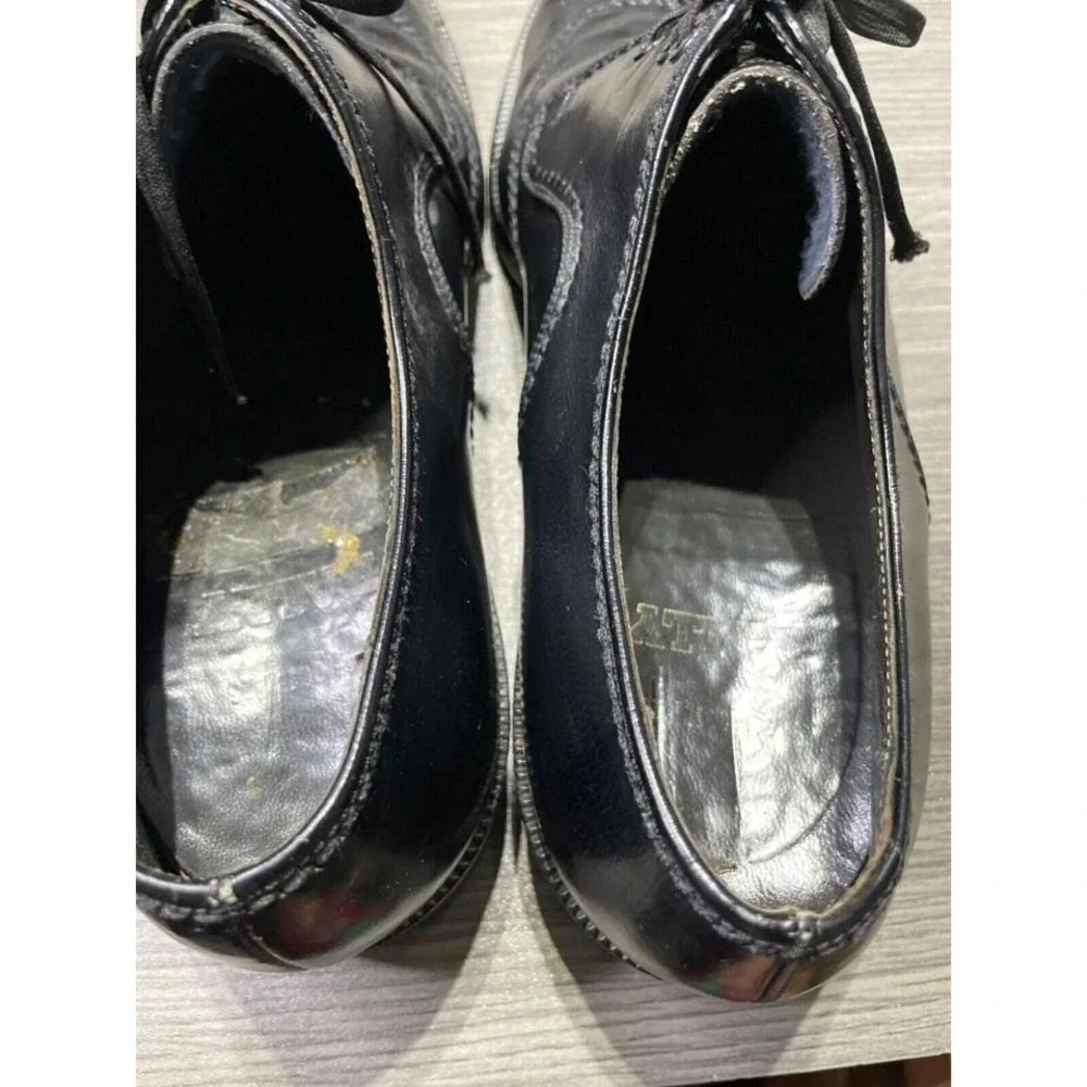 Bally Wingtip Oxford Dress Shoes Mens Black Leather Brogue Lace Up‎
